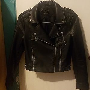 ZARA Black Fauz Lather Jacket